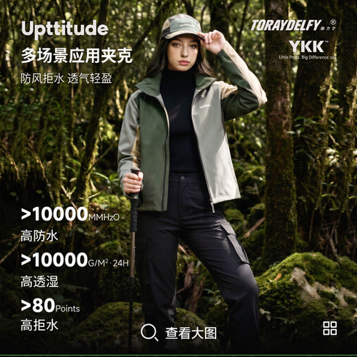 户外休闲运动风立领拉链外套撞色拼接防水透气