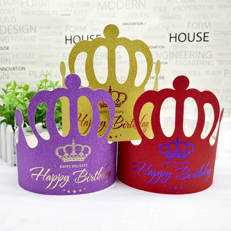 金卡磨砂夜光派对儿童聚会生日帽