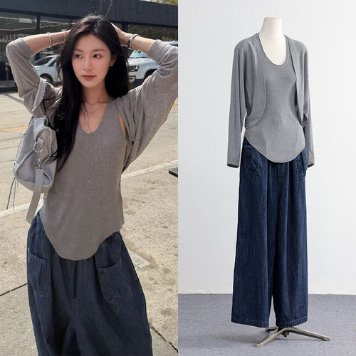古力娜扎同款Liegee 夏季漂流无袖修身背心女空调衫外套上衣IINC
