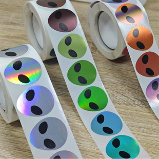 500贴/卷防水镭射卡通外星人贴纸儿童玩具手帐素材装饰迷你贴画