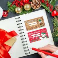 180 stickers/rolls of Christmas stickers, cute cartoon snowman reindeer, holiday gift packaging decoration, and hand-writable labels thumbnail 3
