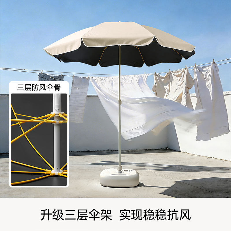 【三层伞骨稳固抗风】户外遮阳太阳伞摆摊商用防晒大雨伞沙滩庭院 - 实物图