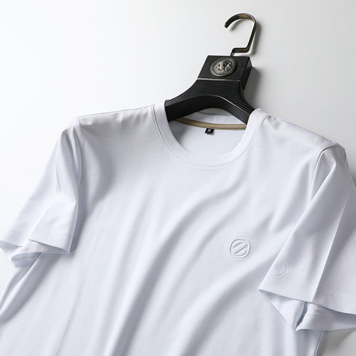 轻奢高质感 舒适斜纹液氨棉 男士圆领短袖t恤春夏百搭打底衫T恤衫