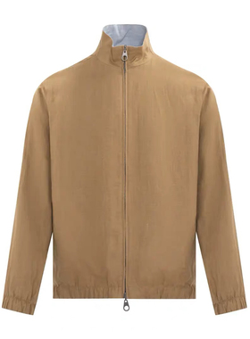 LP老钱风高档春秋立领法国雨露进口亚麻面料男士双面夹克外套上衣