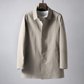 中长款 简约翻领修身 男风衣外套 压胶工艺秋冬季 品质做工系