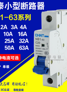 正品正泰空开断路器 NB1-63 1P C1-63A 2A3A6A10A20A25A32A40A50A