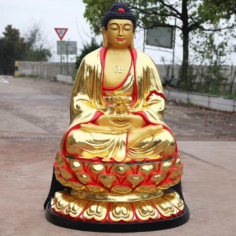 厂家直销树脂鎏金如来佛像