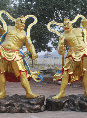 树脂玻璃钢哼哈二将寺庙佛像