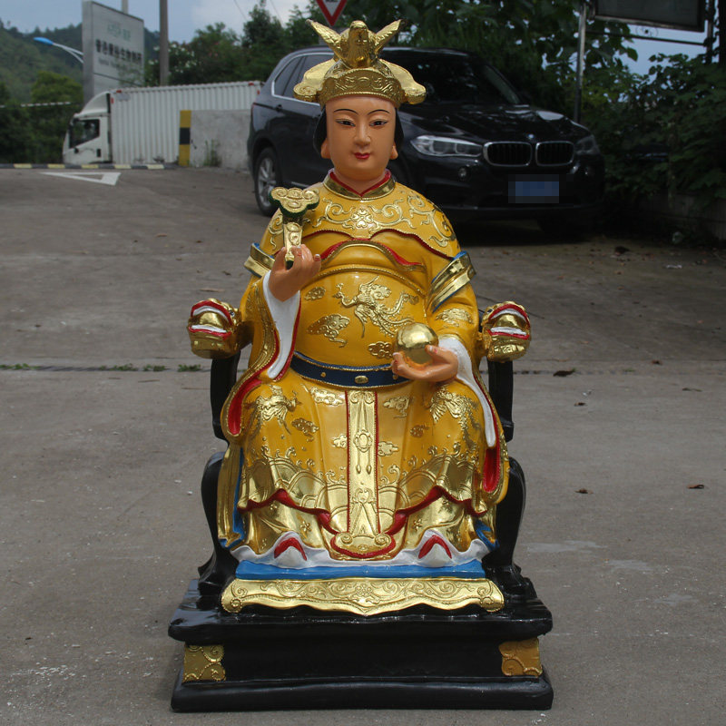 寺庙贴金彩绘泰山奶奶无声佛像