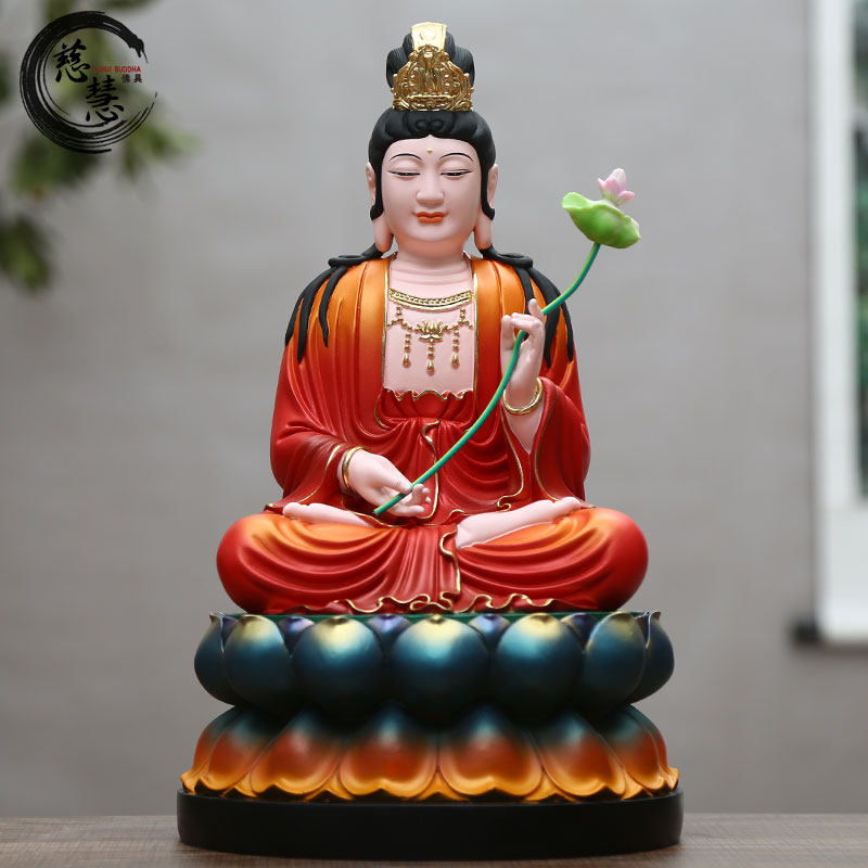 菩萨西方三圣树脂彩绘大势至佛像