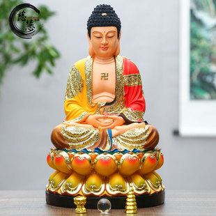 包邮阿弥陀佛药师佛三宝佛释迦摩尼佛祖树脂佛像家用七彩佛主