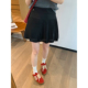 新款 百褶半身裙女2026春季 高腰百搭短裙子 黑色时尚 爱情魔鬼鱼