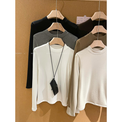 爱情魔鬼鱼长袖加绒羊绒打底衫