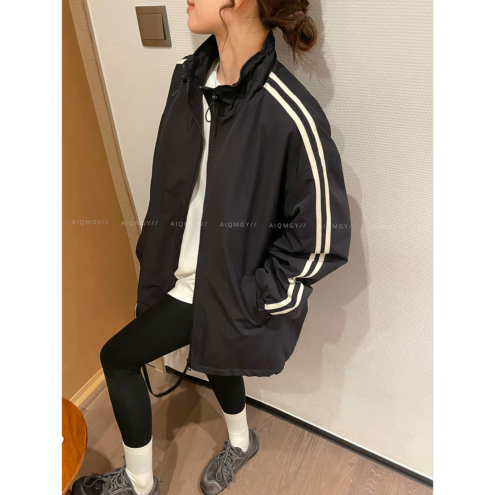 爱情魔鬼鱼立领百搭冲锋衣外套