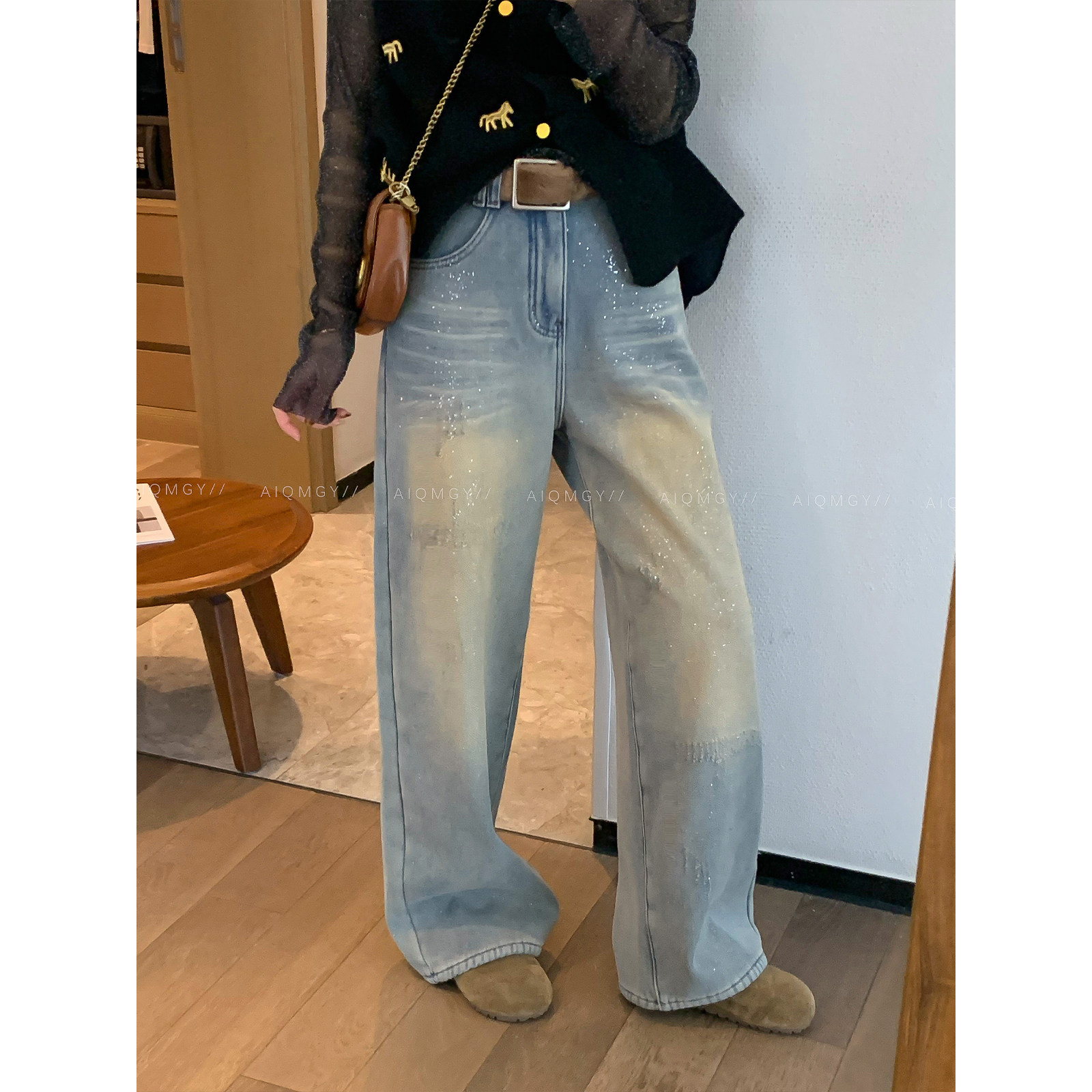 爱情魔鬼  亮片牛仔裤【1/22 20:00新品】提前加购收藏限时95折,女装/女士精品,牛仔裤,淘宝优惠券,粉丝福利购,淘宝优惠卷