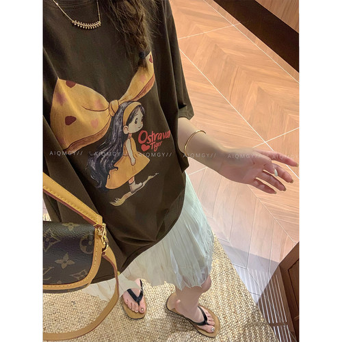 爱情魔鬼鱼短袖卡通印花T恤女