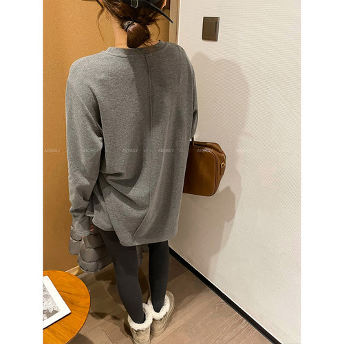 爱情魔鬼鱼长袖中长款T恤女上衣