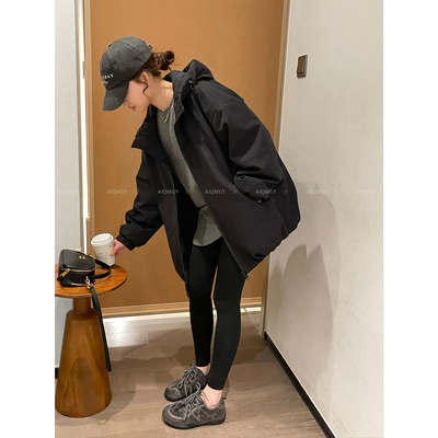 爱情魔鬼鱼连帽冲锋衣夹棉外套