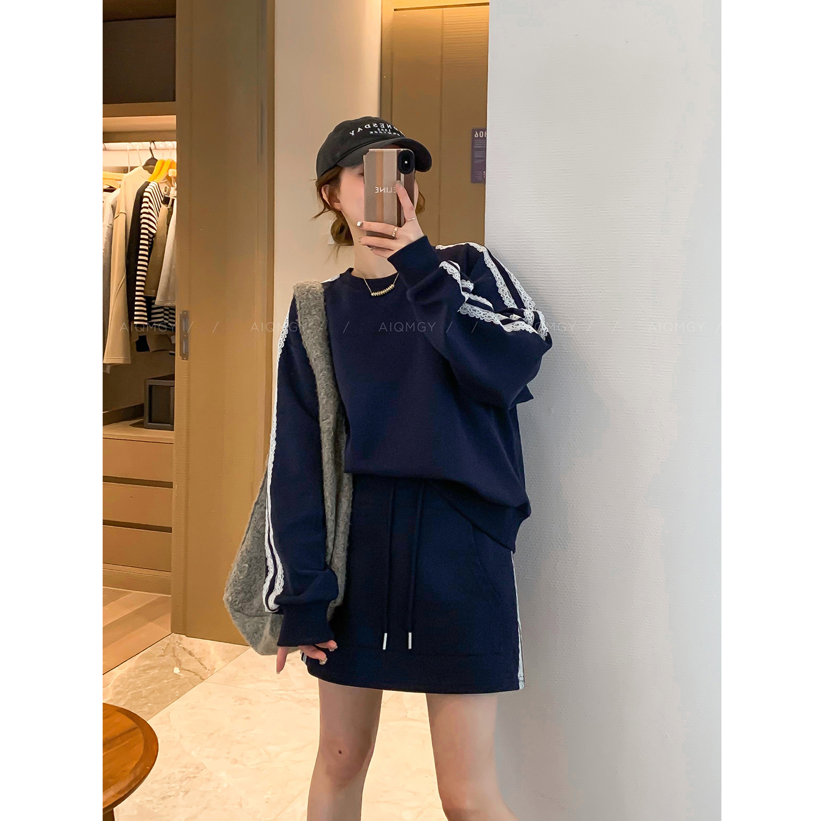 爱情魔鬼鱼卫衣套装女两件套