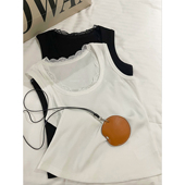 爱情魔鬼鱼 内搭打底上衣 新款 纯色蕾丝拼接无袖 背心女2026年春季