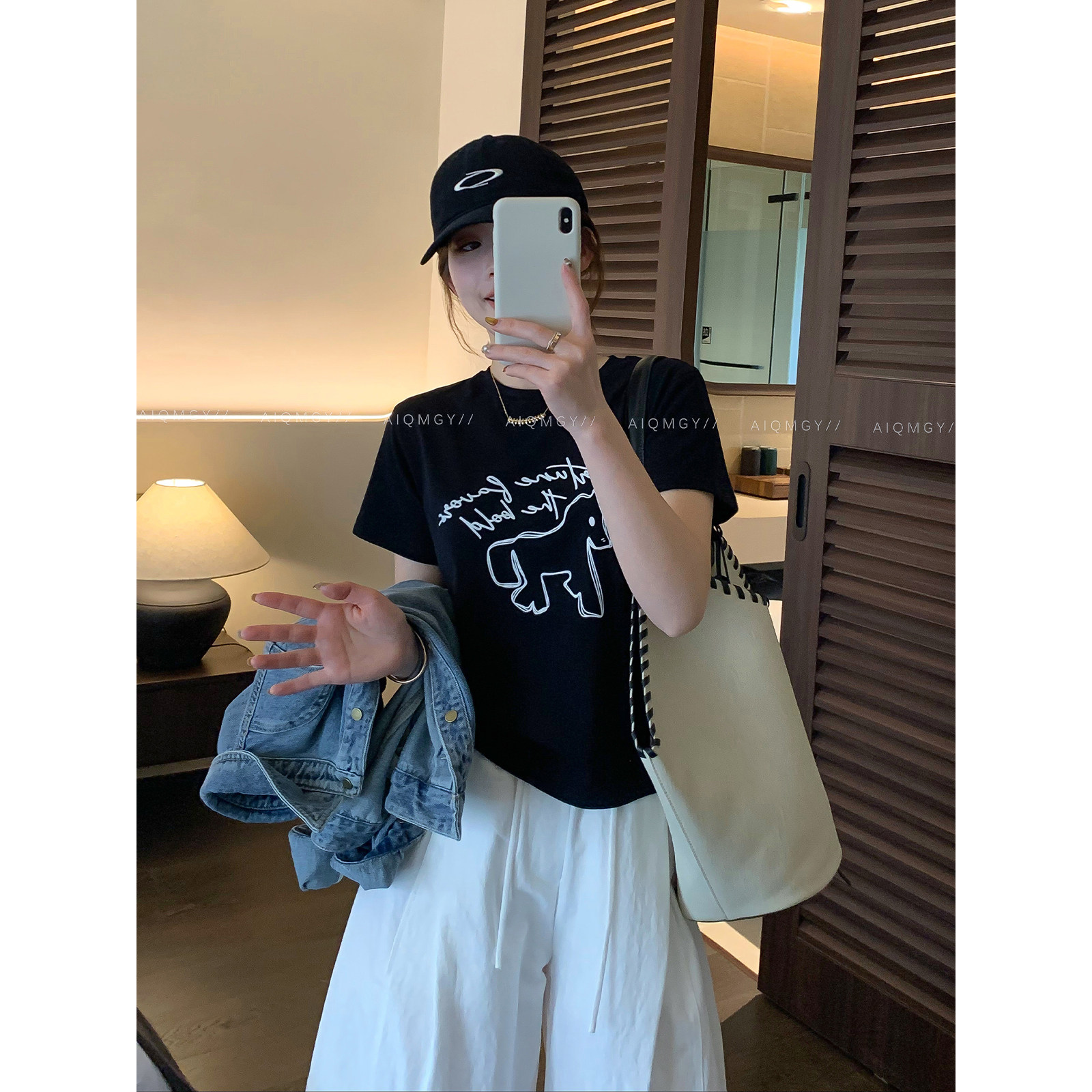 爱情魔鬼鱼 短袖圆领卡通字母印花T恤女2026夏季新款时尚休闲上衣