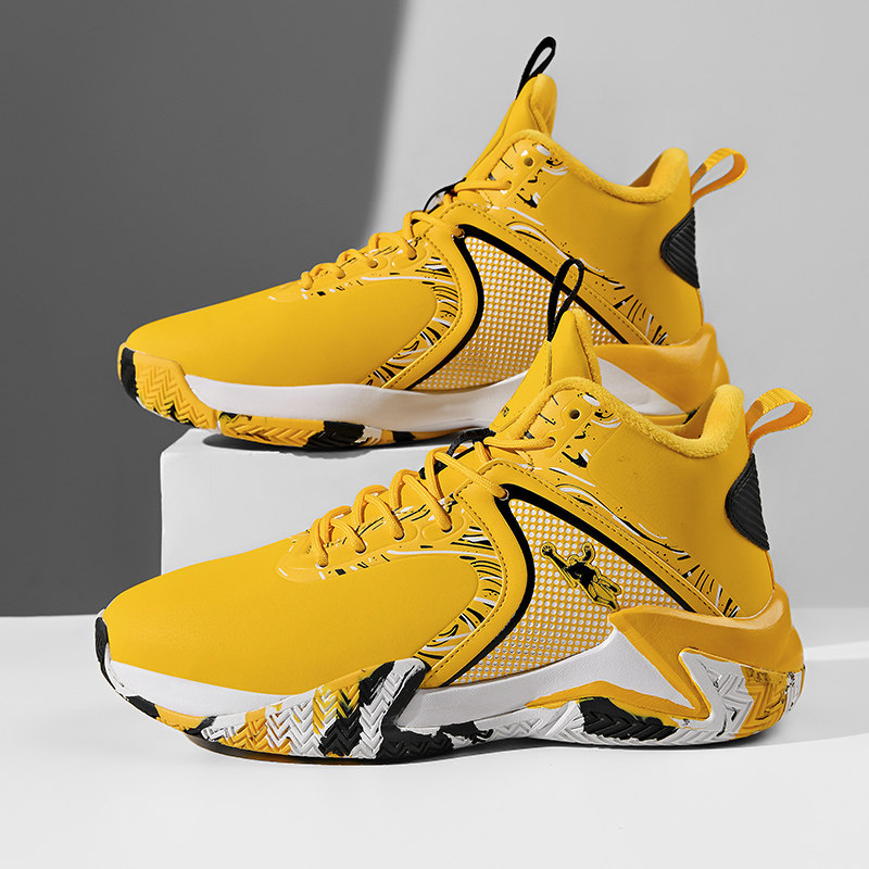 正品乔丹格兰冬季男鞋大码红色本命年高帮鞋休闲鞋保暖加绒大棉鞋