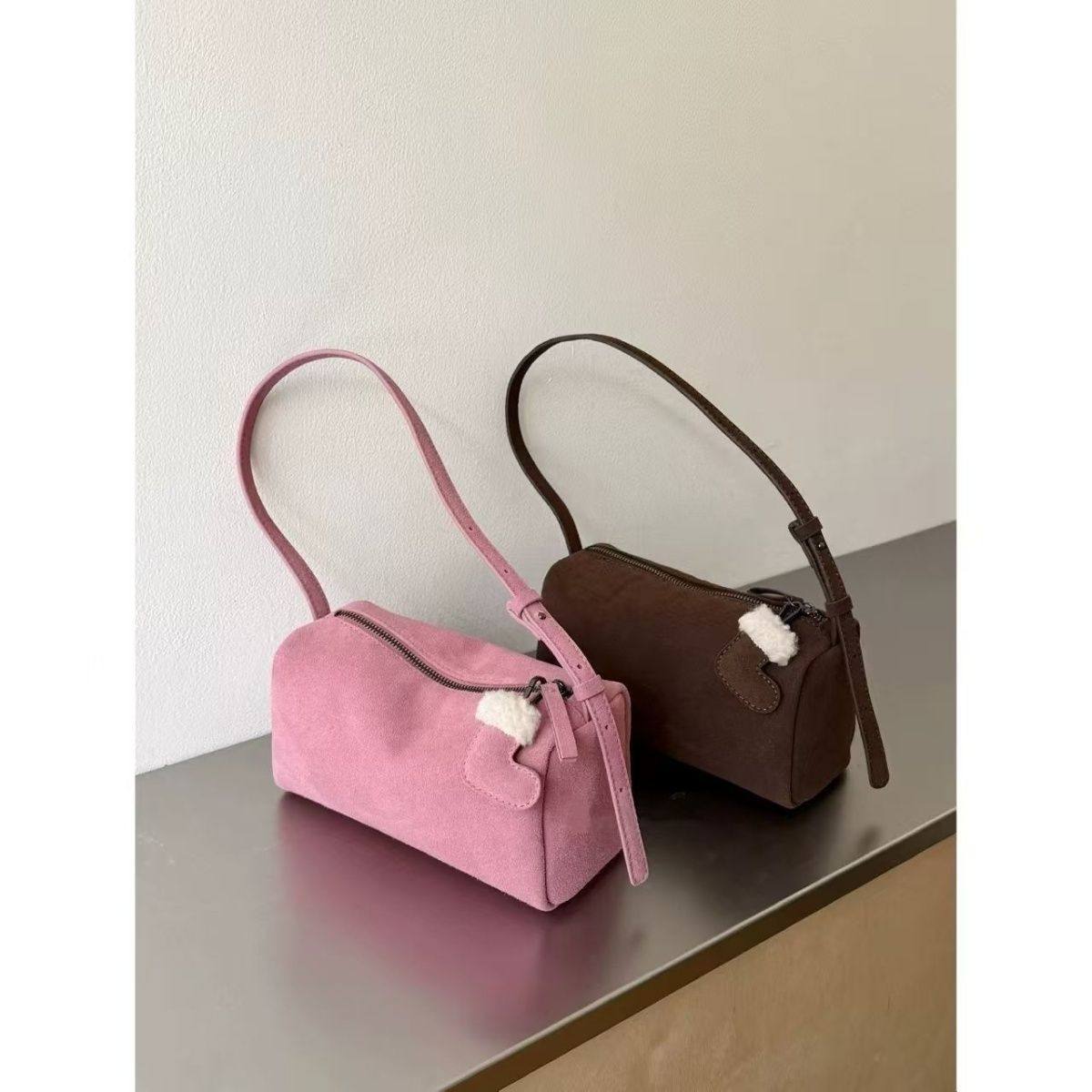 2026韩版麂皮波士顿包女新款高级感单肩斜跨吐司包小众通勤枕头包,箱包皮具/热销女包/男包,波士顿包,淘宝优惠券,粉丝福利购,淘宝优惠卷