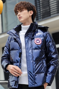 亮面连帽羽绒服男20冬季新款保暖外套XZ1007-1-F081P125图片