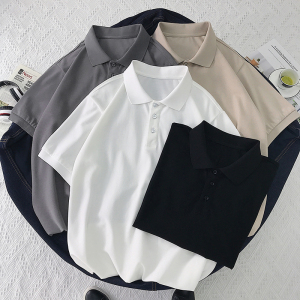 2021夏季翻领polo衫男港风宽松上衣半袖t恤潮XZ1007-1-XT06P40图片