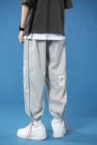 港风松紧腰抽绳九分束脚裤男21夏季中性风宽松裤子K508P45，男装休闲裤，星座1602（原101B）
