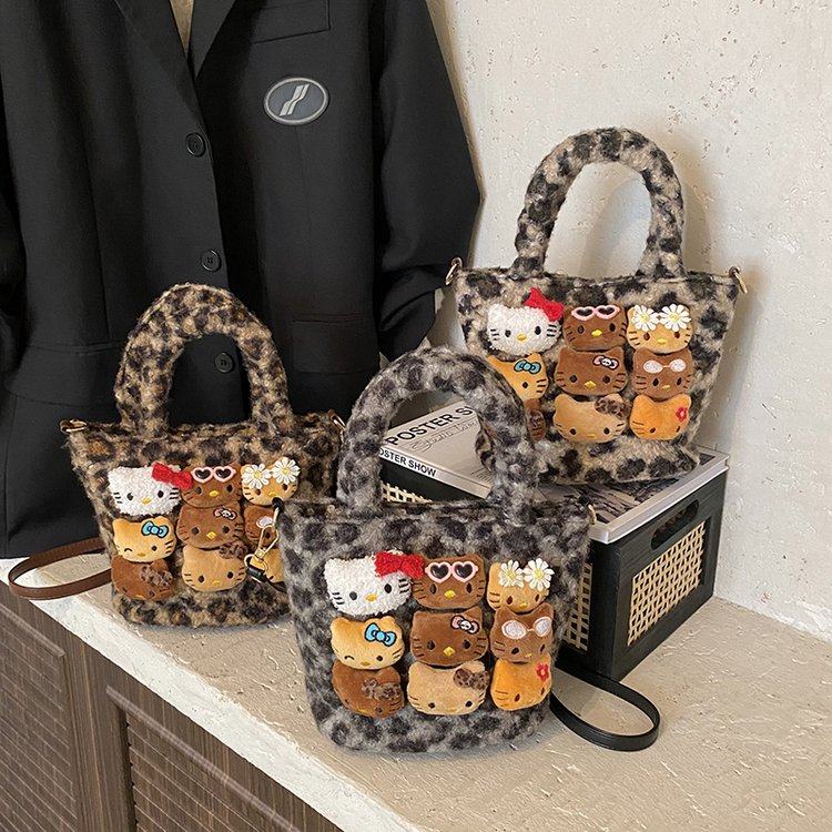 可爱卡通猫咪手提水桶包包时尚秋冬豹纹包女童流行百搭单肩斜挎包,箱包皮具/热销女包/男包,单肩包,淘宝优惠券,粉丝福利购,淘宝优惠卷