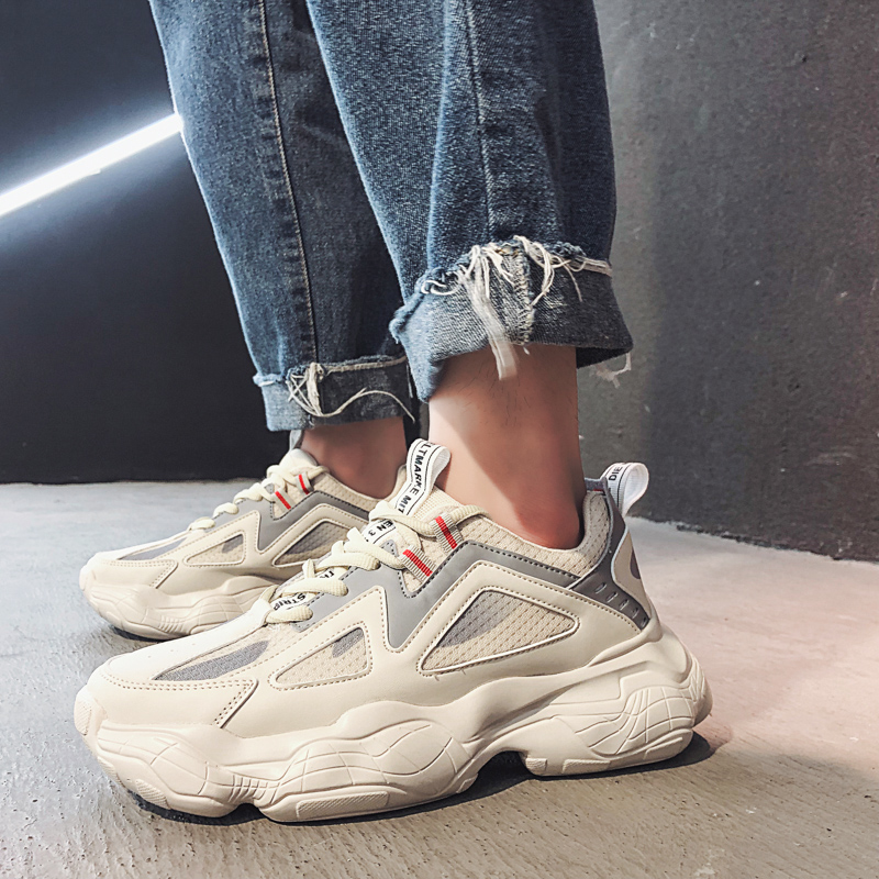 2025秋季男士休闲运动鞋港风厚底老爹鞋学生百搭低帮鞋LM025-P65，男鞋休闲鞋，星座1103