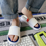 夏季新款港风男士潮拖鞋透气一字拖帆布拖鞋男沙滩凉鞋LM041-P20，男鞋凉鞋，星座1103