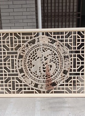 实木花格仿古门窗电视背景墙屏风隔断客厅吊顶玄关挂落镂空花板