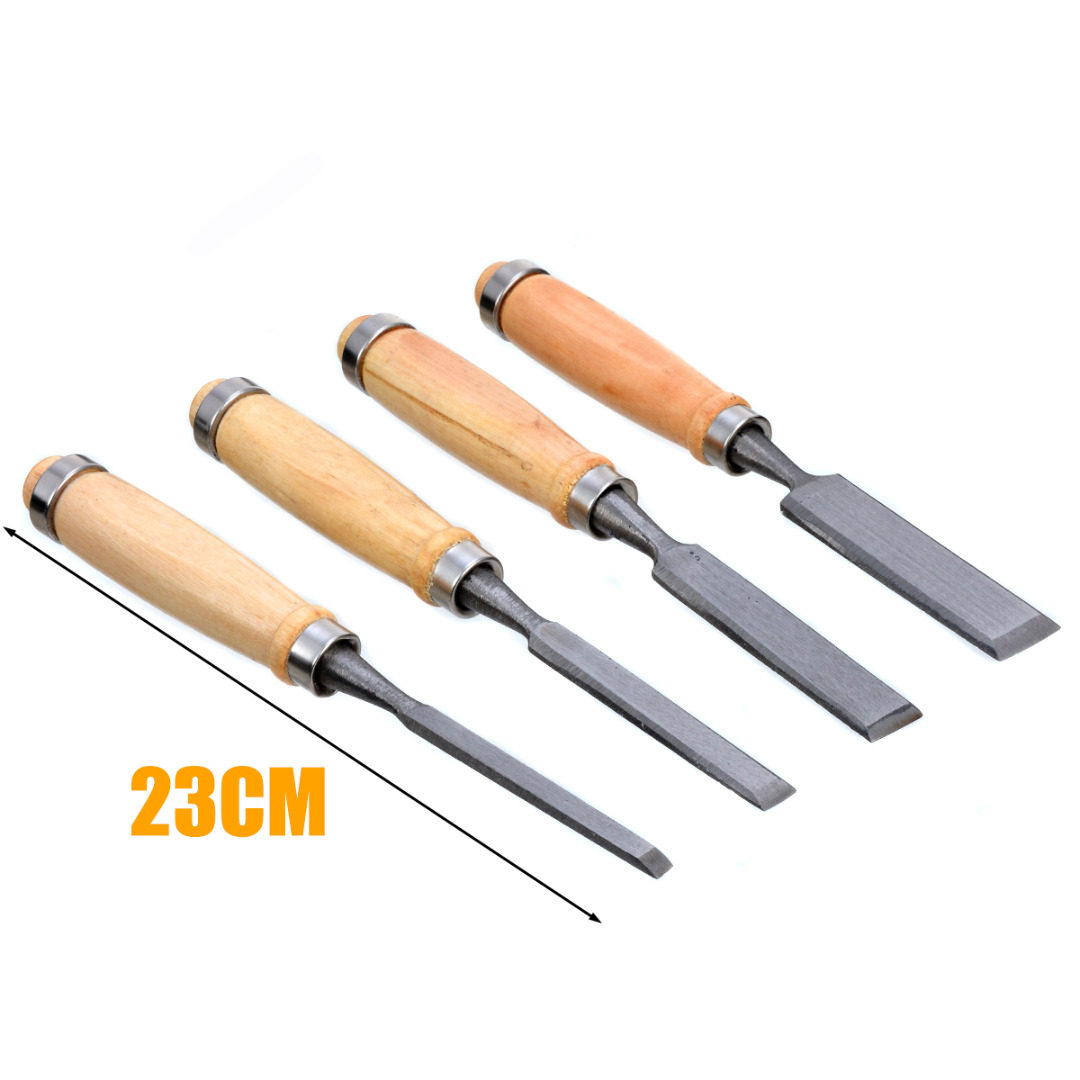 4Pcs 6/12/18/24mm Wood Carving Chisels Flat Chisel DIY