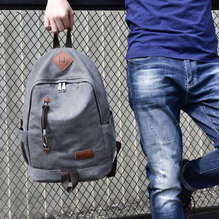 Fashion trend backpack for men's casual canvas backpack背包