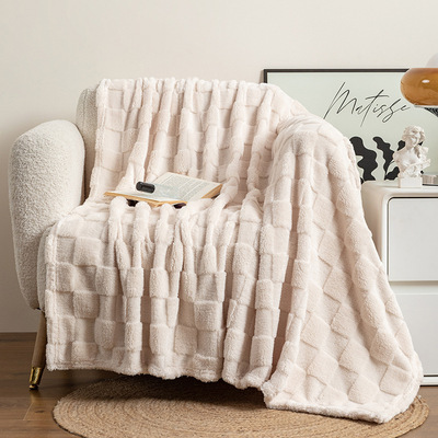 Thick sofa cover blanket checkerboard small blanket沙发盖毯