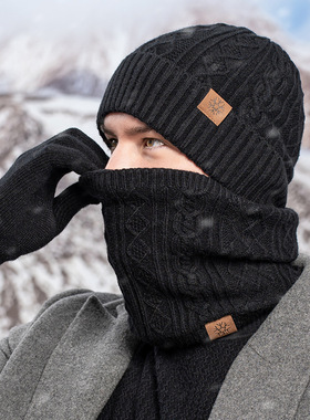 Three piece set with touch screen and warm woolen yarn hat