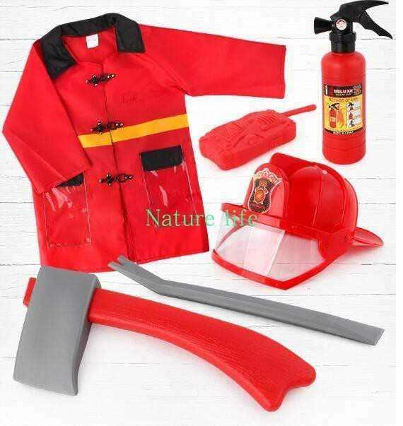 Fireman Fire Fighter Costume Pretend Play Real Function