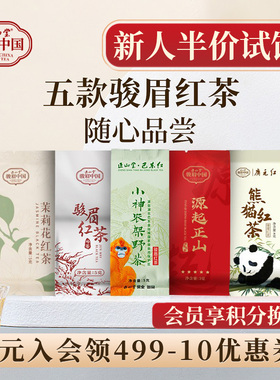 正山堂骏眉中国茉莉花野茶源起正山5款特级红茶试饮集茶叶试喝22g