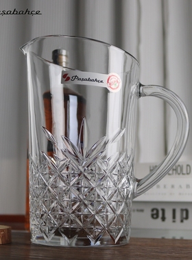 帕莎永恒平底扎壶1440ML大容量果汁壶刻花酒壶家居轻奢装饰酒杯具