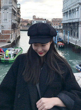 可爱女秋冬百搭复古潮贝雷帽帽子
