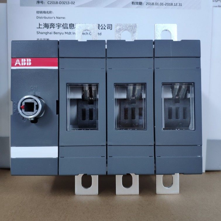 ABB隔离开关OT200E03P负荷开关柜门操作隔离 含加长杆及操作手柄