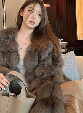 高端洋气网红新款狐狸毛皮草外套女短款毛茸茸上衣年轻显瘦冬装