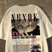 T恤男女同款 美式 潮流宽松短袖 动漫人物印花时尚 潮 潮牌重磅二次元