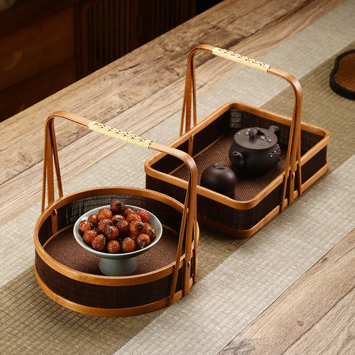 茂恒手工艺竹编手提篮竹筐