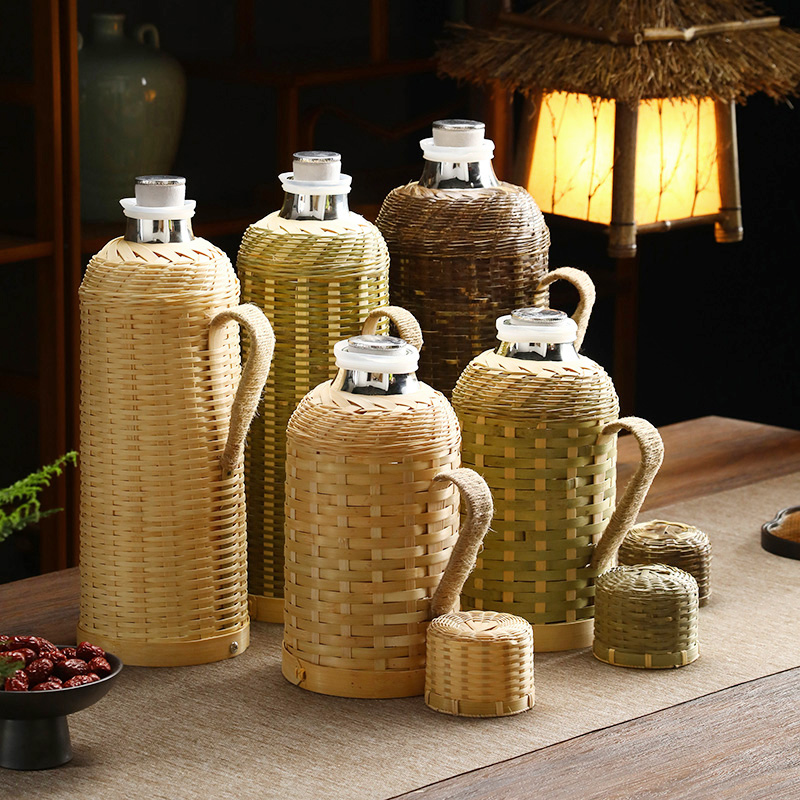 茂恒手工艺竹编热水瓶