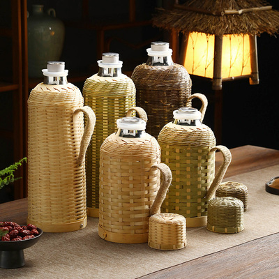 茂恒手工艺竹编热水瓶