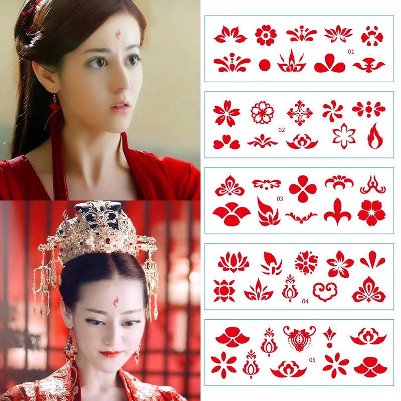 古风妆容眼角眉心花朵贴纸