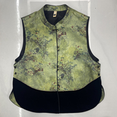 气质百搭国风坎肩马夹无袖 新中式 立领提花拼色丝绒马甲女春款 外套